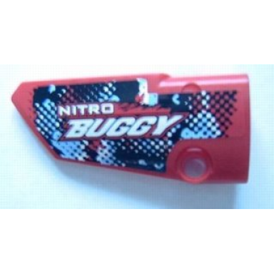 red technic panel fairing 3 small smooth long side a with nitro buggy pattern sticker - set 8048