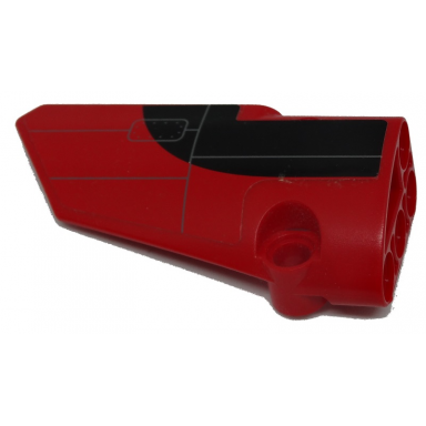 red technic panel fairing 3 small smooth long side a with light bluish gray lines and black pattern sticker - set 9394