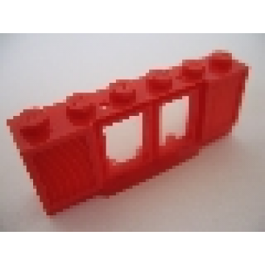 red window 1 x 6 x 2 with shutters with extended lip and solid studs no glass