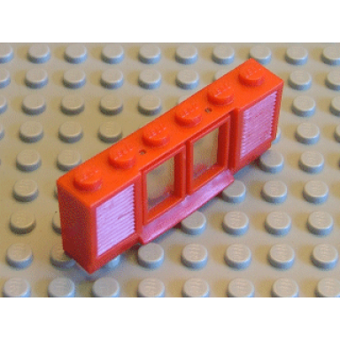 red window 1 x 6 x 2 with shutters with extended lip and solid studs with fixed glass