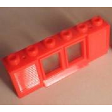 red window 1 x 6 x 2 with shutters with extended lip with glass
