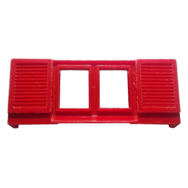 red window 1 x 6 x 2 with shutters without glass for slotted bricks