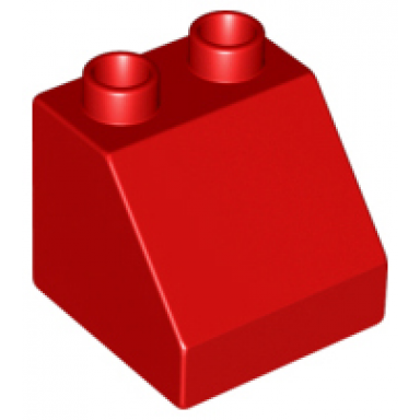 red duplo brick 2 x 2 x 1 1 2 slope 45