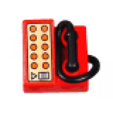 red duplo utensil telephone on brick 2 x 2