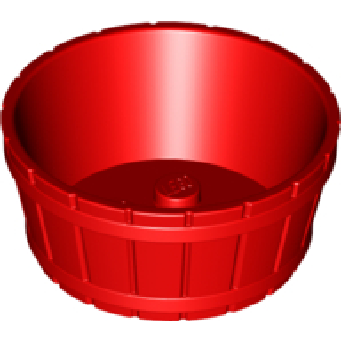 red container barrel half large with axle hole