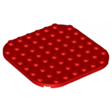 red plate round 8 x 8 with rounded corners