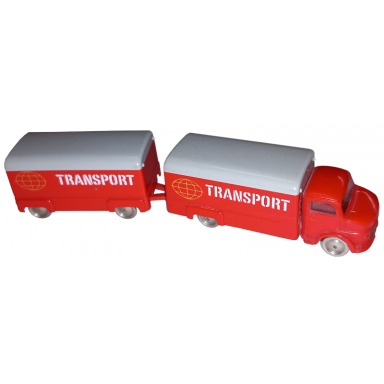 red ho scale mercedes box truck with trailer