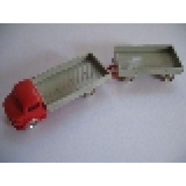 red ho scale mercedes open bed truck with trailer gray flatbed