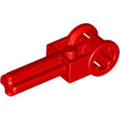 red technic axle 2l with reverser handle axle connector