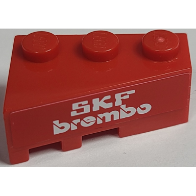 red wedge 3 x 2 right with white skf brembo on red background pattern sticker - set 8157