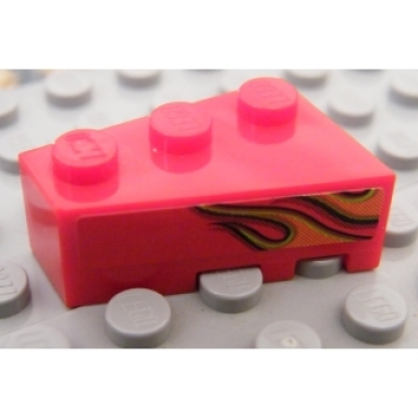 red wedge 3 x 2 left with dual orange flame pattern model right side sticker - set 8484