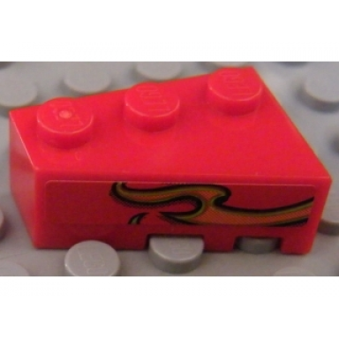 red wedge 3 x 2 left with orange flame pattern model right side sticker - set 8484