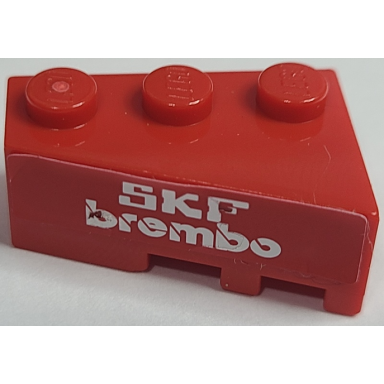red wedge 3 x 2 left with white skf brembo on red background pattern sticker - set 8157