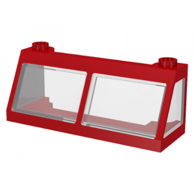 red windscreen 2 x 6 x 2 train with fixed trans-clear glass