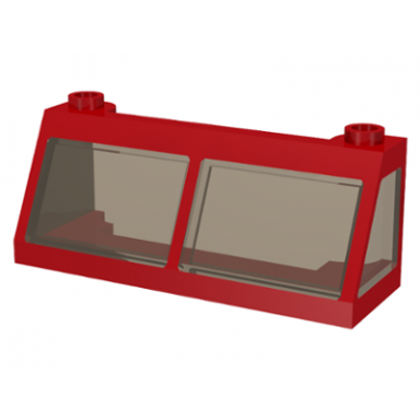 red windscreen 2 x 6 x 2 train with fixed trans-brown glass