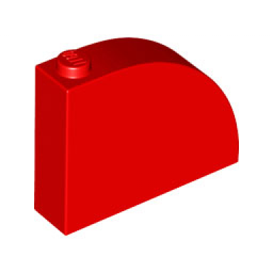 red slope curved 4 x 1 x 2 2 3 with stud