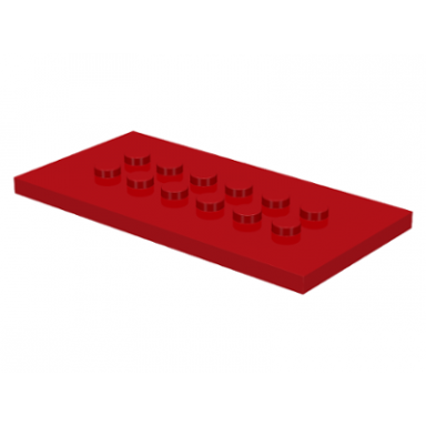 red plate modified 4 x 8 with studs in center