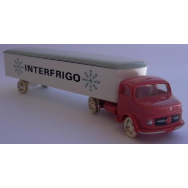 red ho scale mercedes refrigerated truck interfrigo single axle white trailer