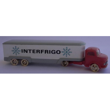 red ho scale mercedes refrigerated truck interfrigo twin axle white trailer