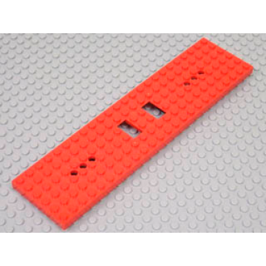 red train base 6 x 24 with 3 round holes each end