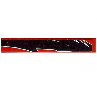 red tile 1 x 6 with black togokahn pattern model front 1 sticker - set 8159