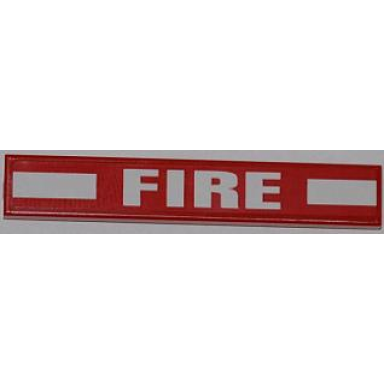 red tile 1 x 6 with 2 white rectangles and white fire pattern sticker - set 7213