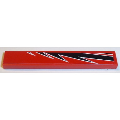 red tile 1 x 6 with black togokahn pattern model front 2 sticker - set 8159