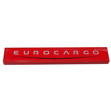 red tile 1 x 6 with silver eurocargo and curved black line on red background pattern sticker - set 8185