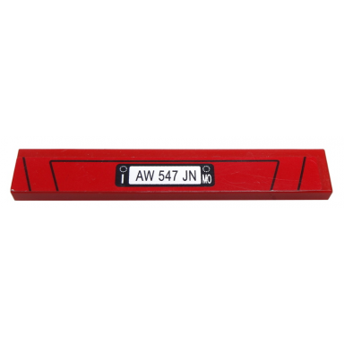 red tile 1 x 6 with aw 547 jn and black lines on red background pattern sticker - set 8185