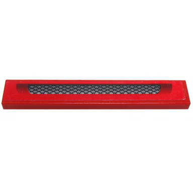 red tile 1 x 6 with black and silver grille on red background pattern sticker - set 8185