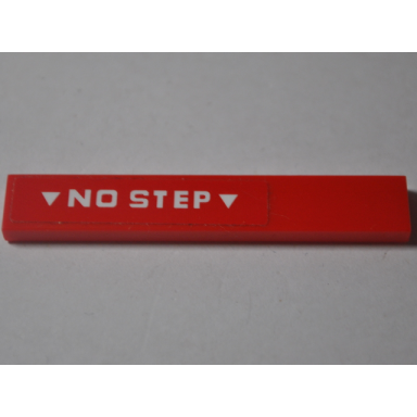 red tile 1 x 6 with no step on red background pattern model left side sticker - set 76049