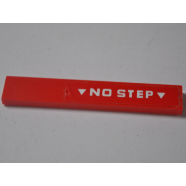 red tile 1 x 6 with no step on red background pattern model right side sticker - set 76049