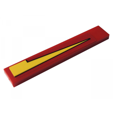 red tile 1 x 6 with yellow stripe pattern model left side sticker - set 76084