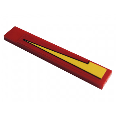red tile 1 x 6 with yellow stripe pattern model right side sticker - set 76084