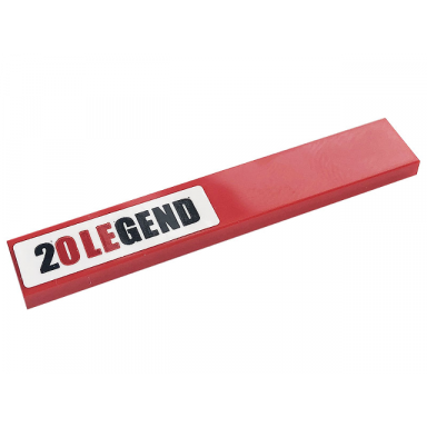 red tile 1 x 6 with 20 legend on white background pattern sticker - set 10272