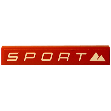 red tile 1 x 6 with white sport and mountains pattern sticker - set 60256
