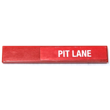 red tile 1 x 6 white pit lane pattern on right end sticker - sets 8144-1 8144-2