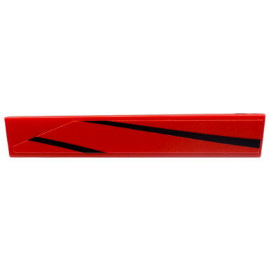 red tile 1 x 6 with black curved stripes pattern model left side sticker - set 76916