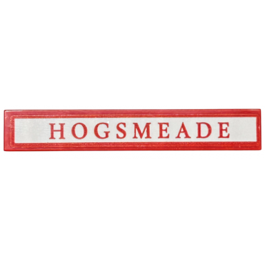 red tile 1 x 6 with red hogsmeade on white background pattern sticker - set 76423