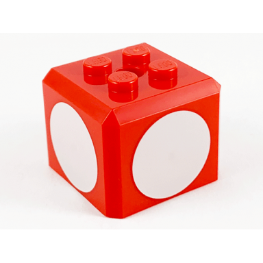 red brick modified cube 4 studs on top with white circle pattern on all sides super mario 1-up mushroom super mushroom toadette cap