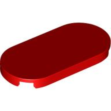 red tile round 2 x 4 oval