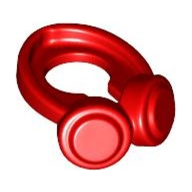 red minifigure headphones around neck