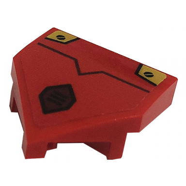 red wedge 2 x 2 x 2 3 pointed with black screws grille line and gold plates pattern sticker - set 71720