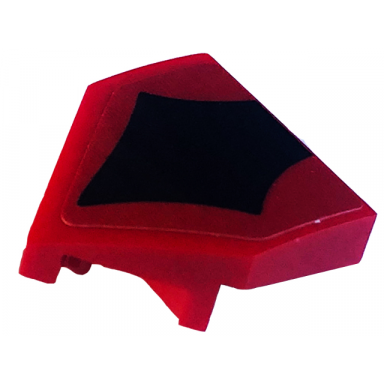 red wedge 2 x 2 x 2 3 pointed with black pentagonal vein with red trim pattern sticker - set 75574