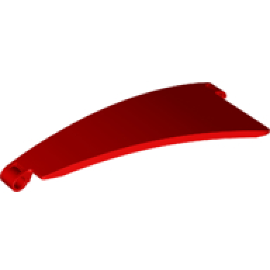 red technic panel curved 50 5 x 13 tapered left