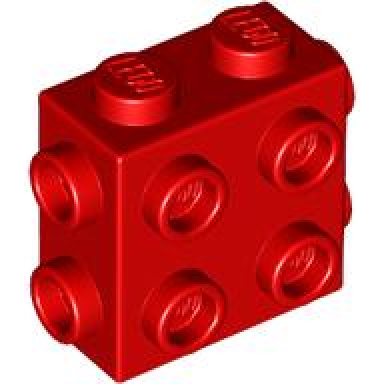 red brick modified 1 x 2 x 1 2 3 with studs on side and ends
