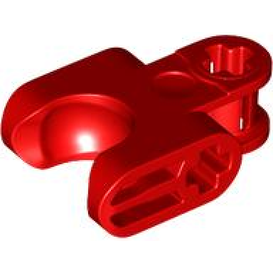 red technic axle connector 2 x 3 with ball joint socket - closed sides straight forks with closed axle holes