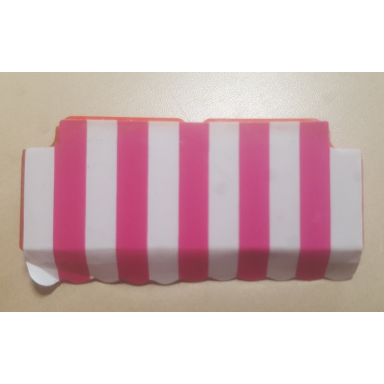 red homemaker awning 2 x 6 with pink and white stripes pattern sticker - set 230