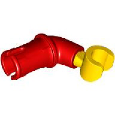 red arm with technic pin with yellow hand