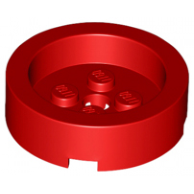 red brick round 4 x 4 with recessed center and hole